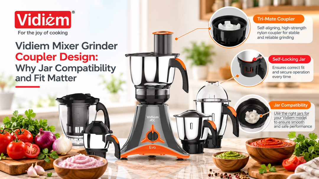 Vidiem mixer coupler design and jar compatibility