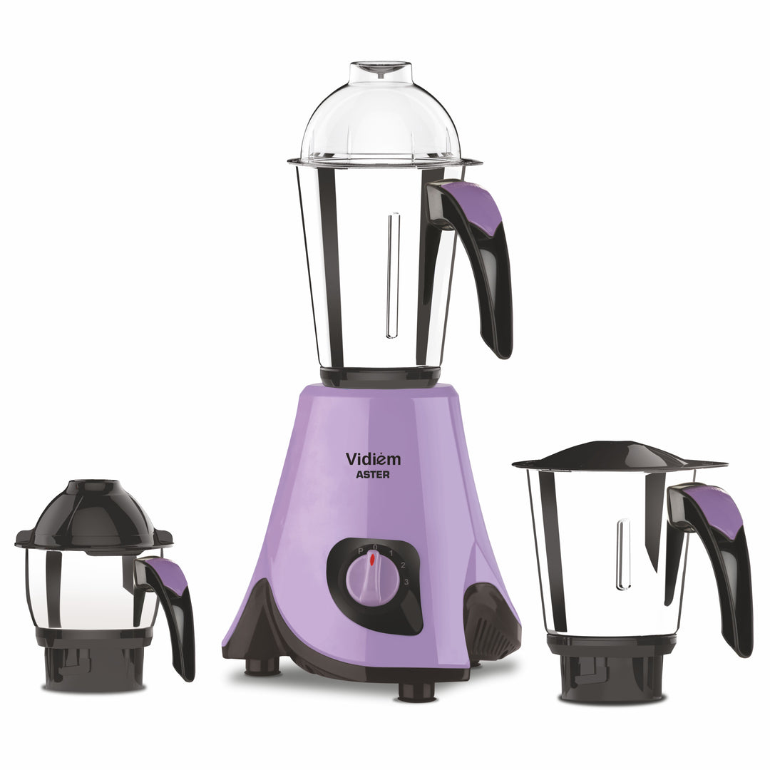 Vidiem Aster Mixer Grinder 750W with 3 Jars (Lavender)