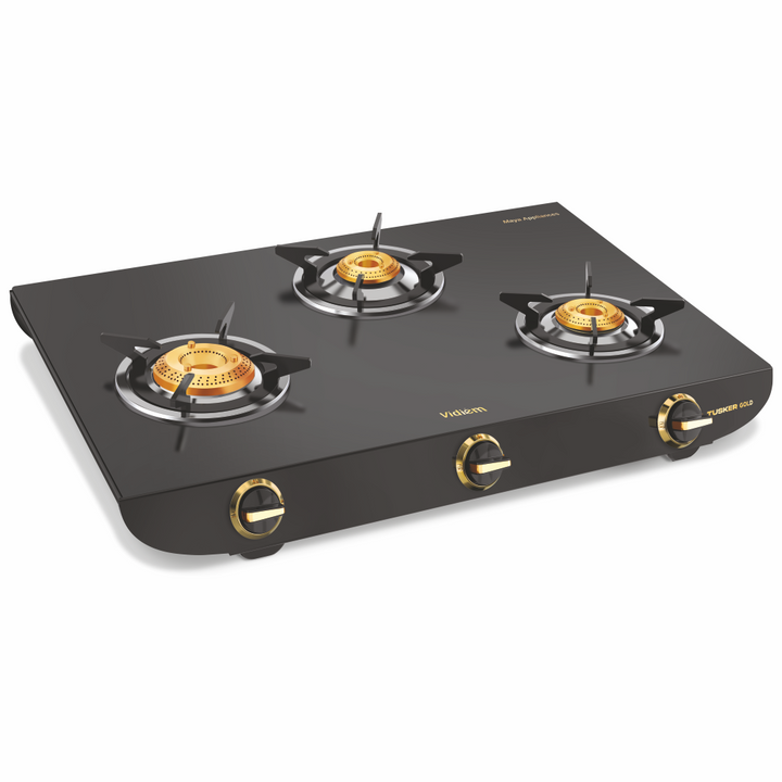 Vidiem Tusker Gold 3 Burner SS Gas Stove Side View