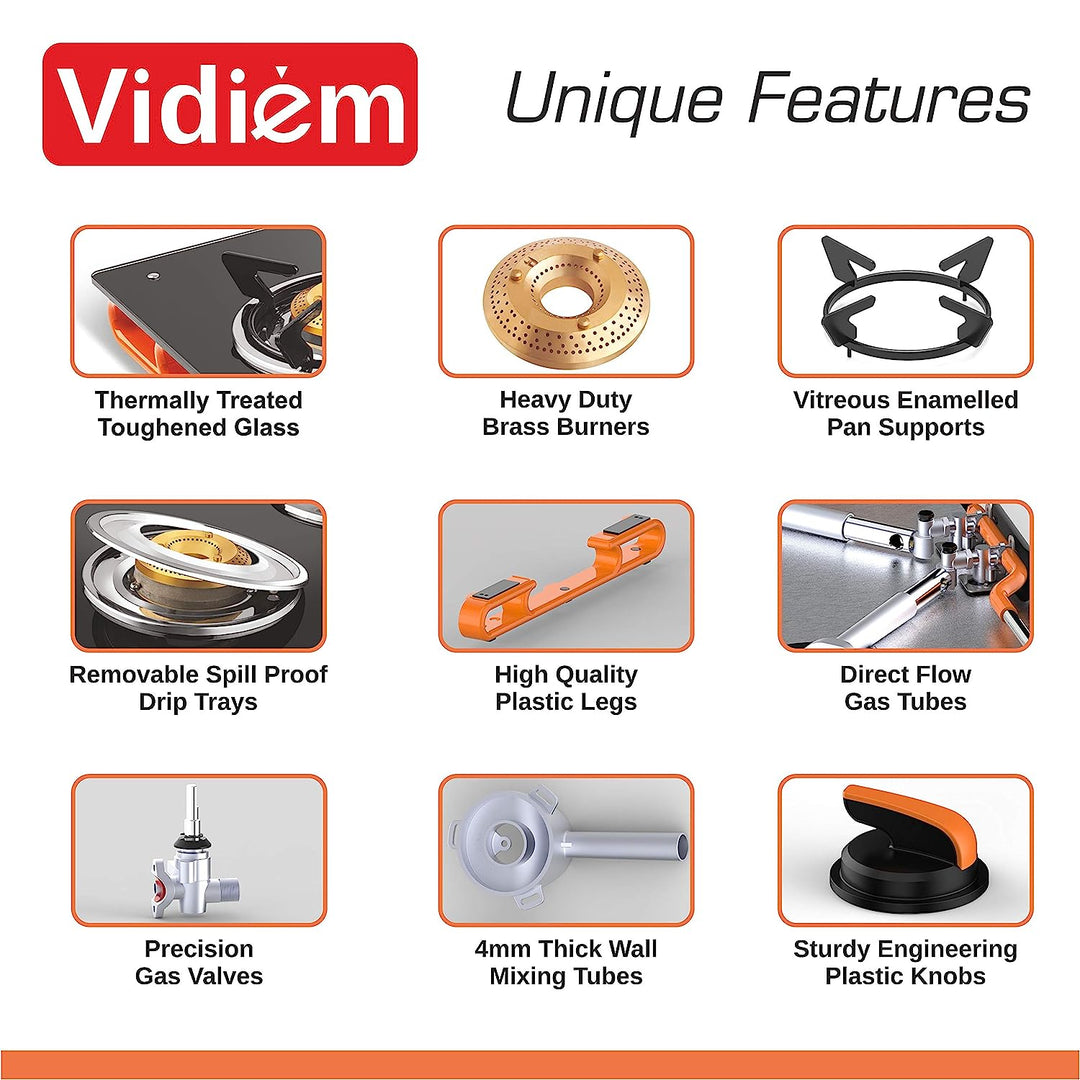 VIDIEM AIR PLUS 3 BURNER GAS STOVE