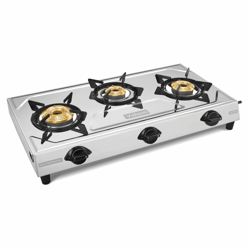 VIDIEM VICTOR JUMBO 3 BURNER GAS STOVE