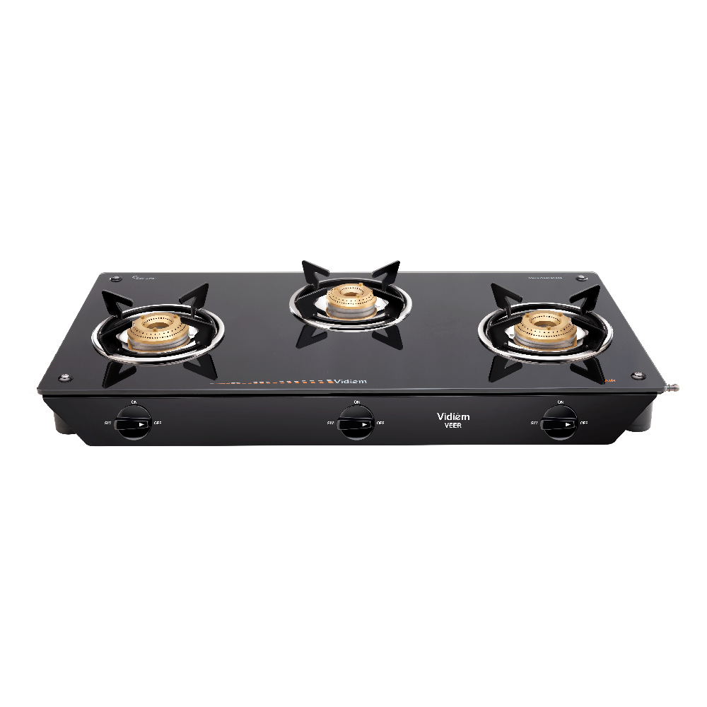 Buy Vidiem Veer 3 Burner Glass Top Gas Stove Online at Vidiem Store ...