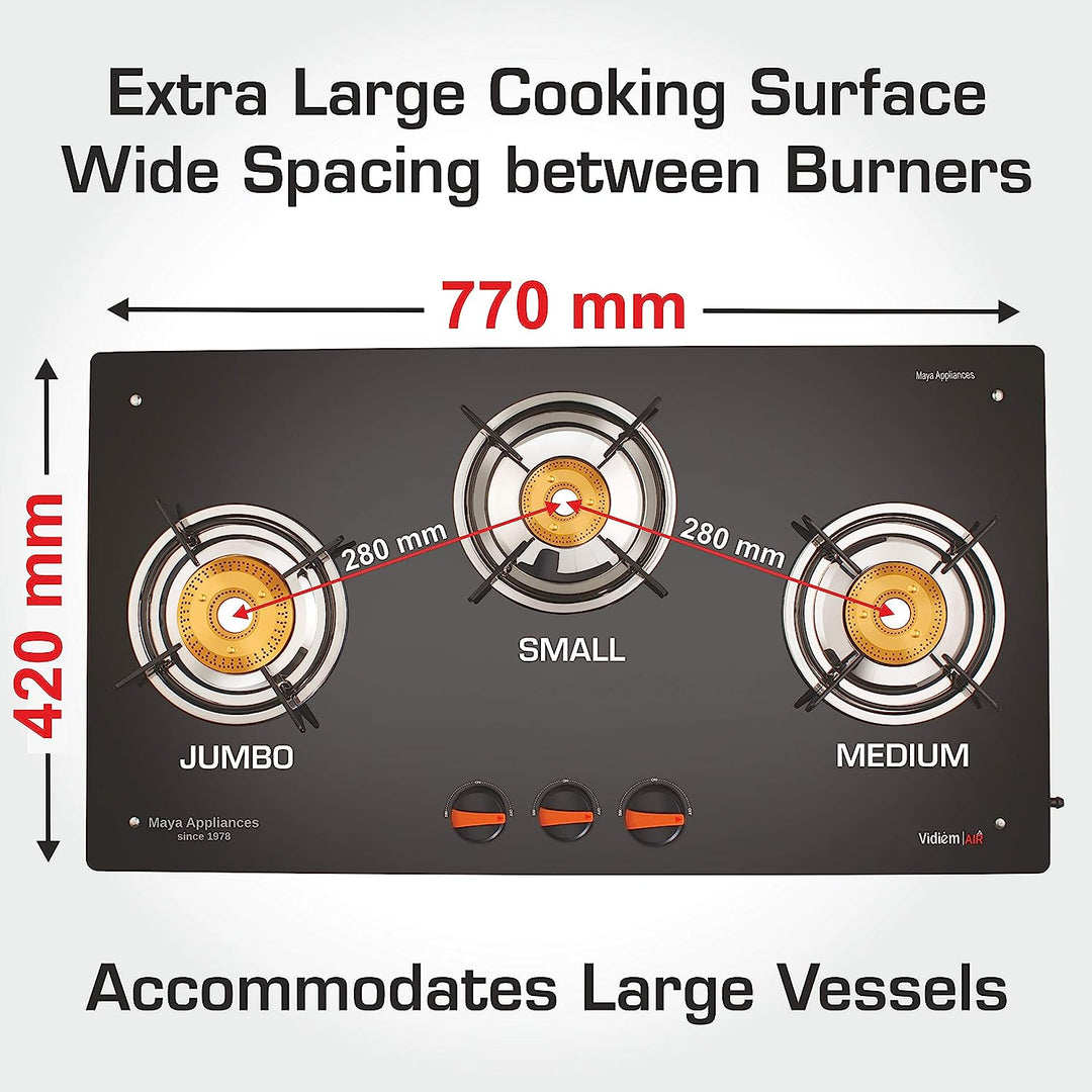 VIDIEM AIR PLUS 3 BURNER GAS STOVE