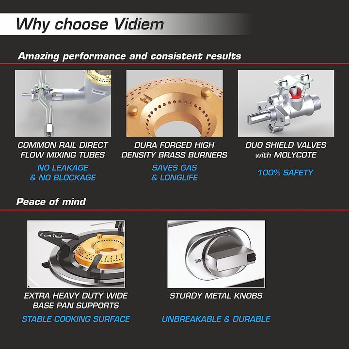 Vidiem Tusker 4 Burner ZZ Gas Stove Specifications