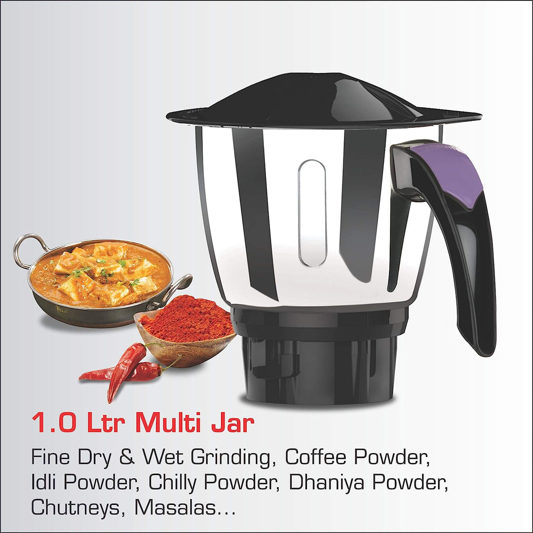 Vidiem Eva Premium 750W Mixer Grinder with 5 Jars (Lavendar)