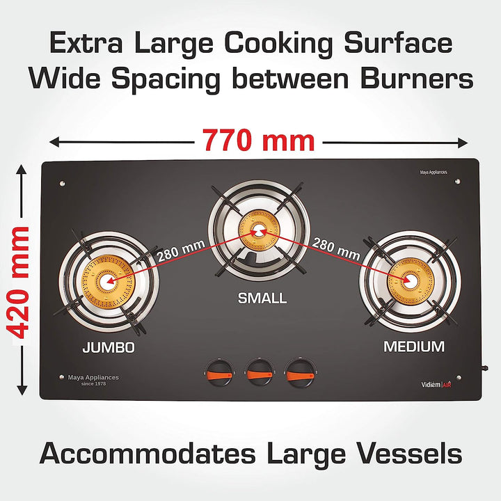 Vidiem Air plus Gas Stove Dimentions