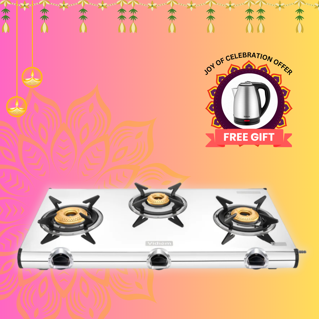 VIDIEM CURVE 3 BURNER GAS STOVE