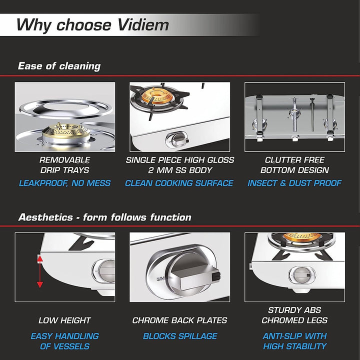 Easy to cleaning gas stove for vidiem 