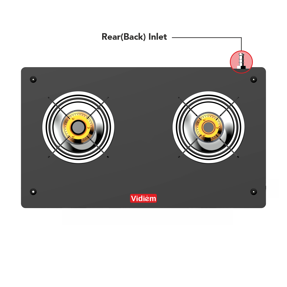 Glass top 2 Burner Rear Inlet