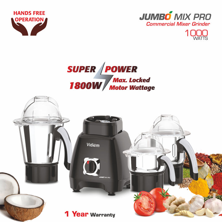 VIDIEM JUMBO MIX PRO 1000W MIXER GRINDER