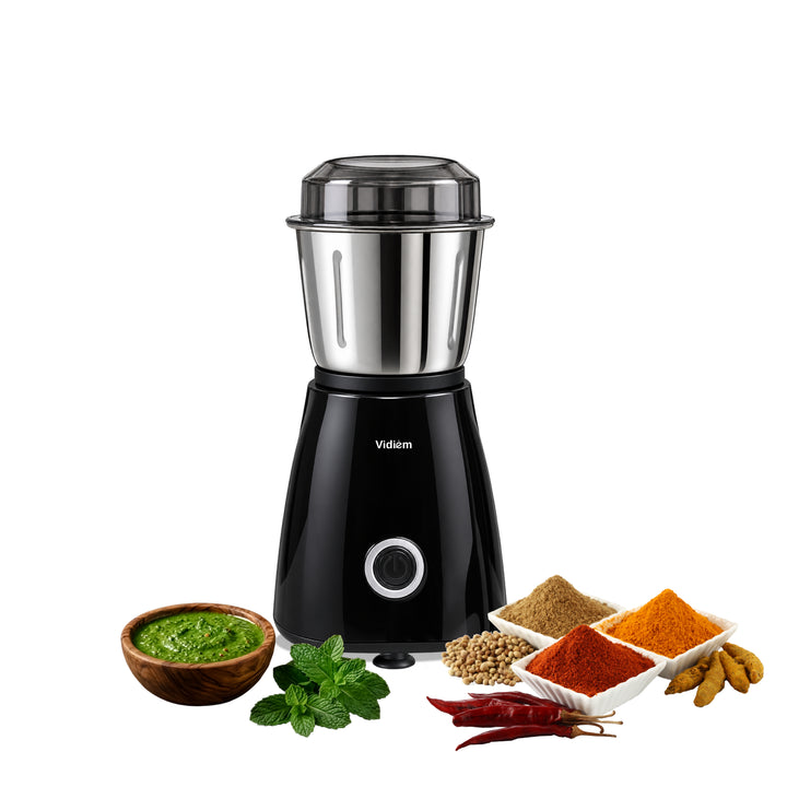 Vidiem Masala Grinder 350W | Wet & Dry | 0.4L SS Jar| Spice Grinder