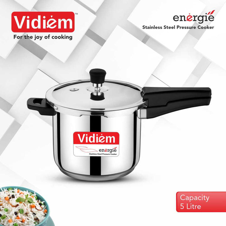 VIDIEM ENERGIE 5 LTR STAINLESS STEEL PRESSURE COOKER