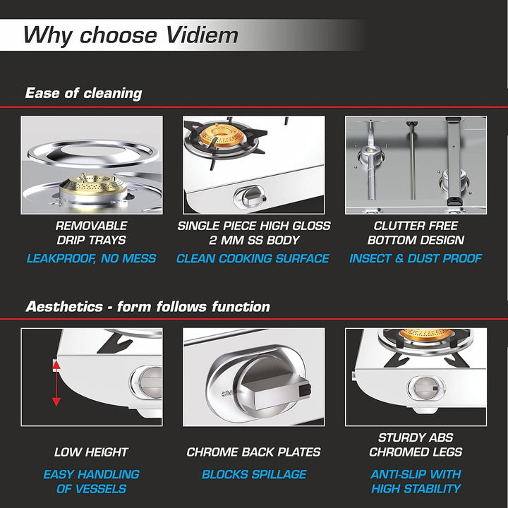 VIDIEM TUSKER 2 BURNER GAS STOVE