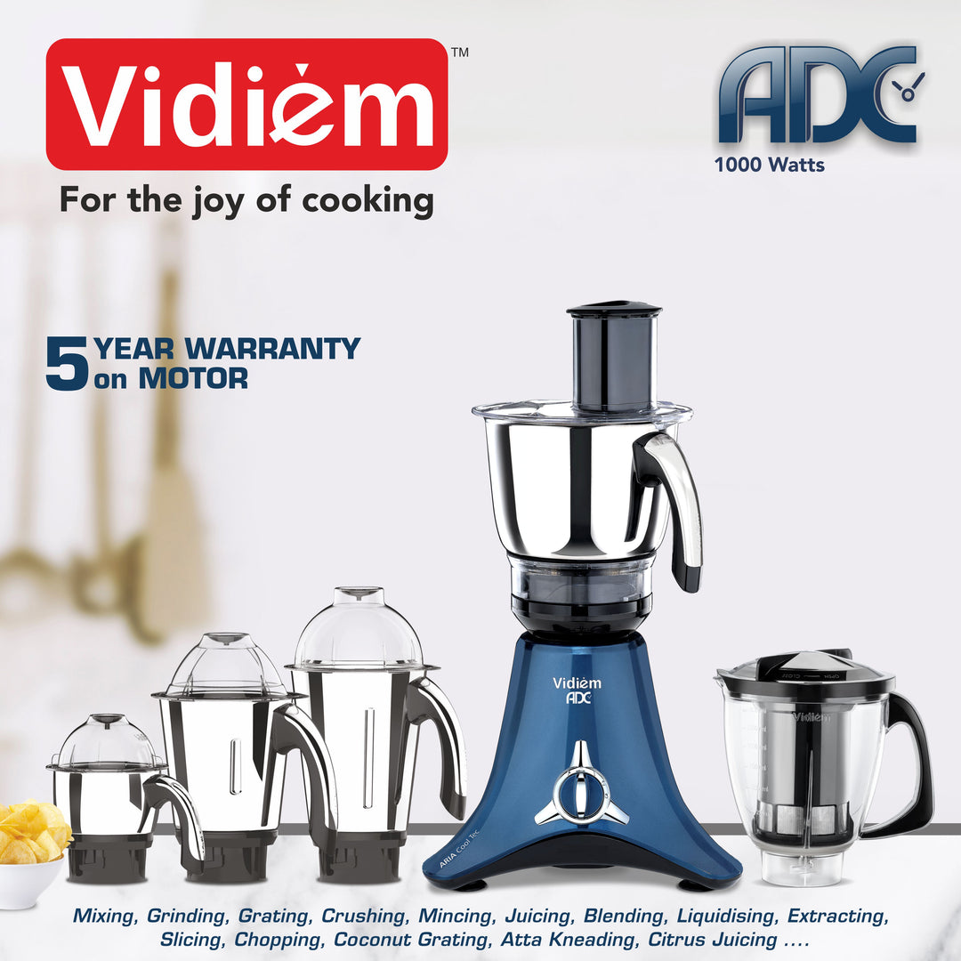 VIDIEM VSTAR ADC AZURE BLUE 1000W MIXER GRINDER