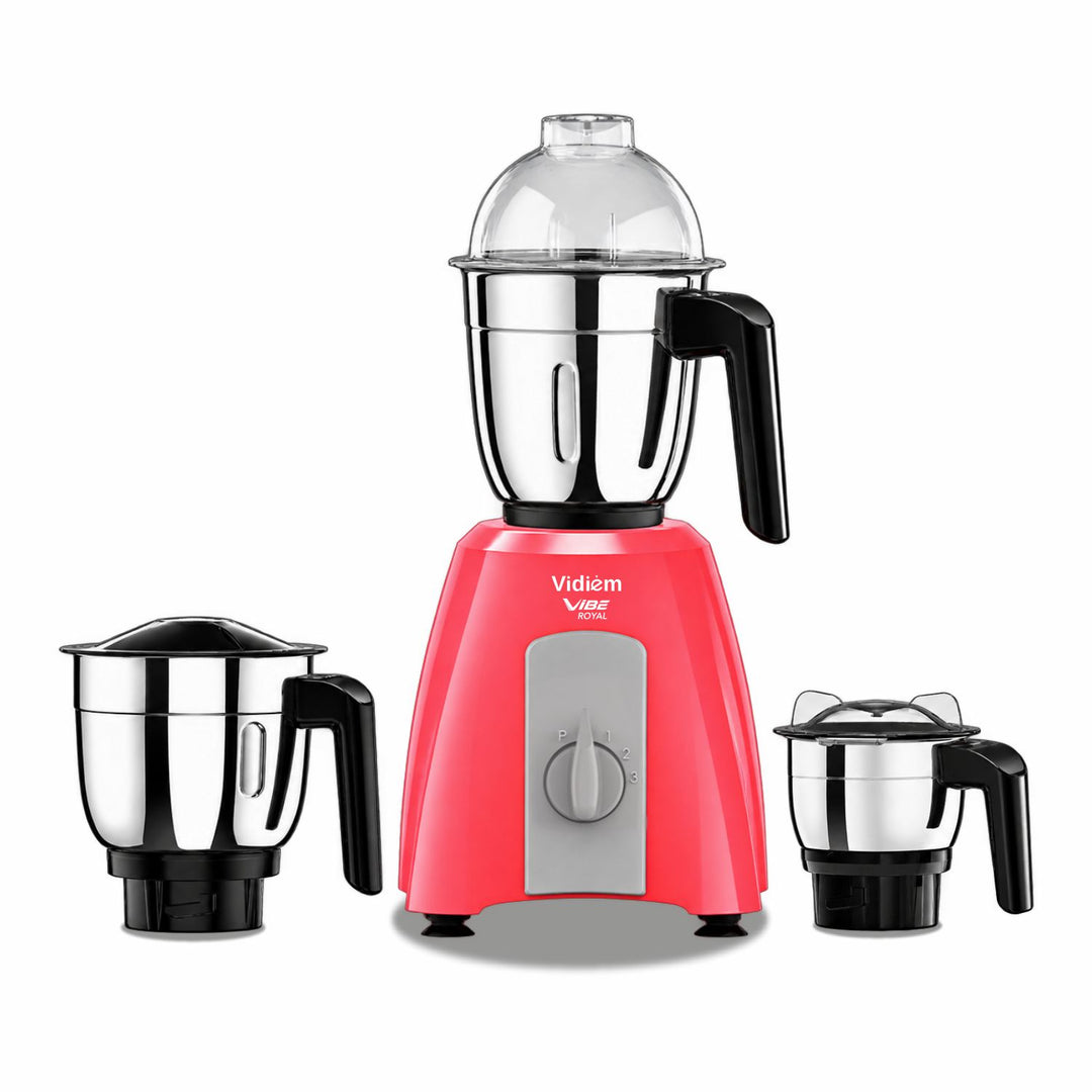 Vidiem Vibe Royal 750W Mixer Grinder | Aria CoolTec Motor | 3 Stainless Steel Jars 1.5L, 0.75L & 0.4L | Vortex Flow Blades  | 5 Year Motor & 2 Year Product Warranty