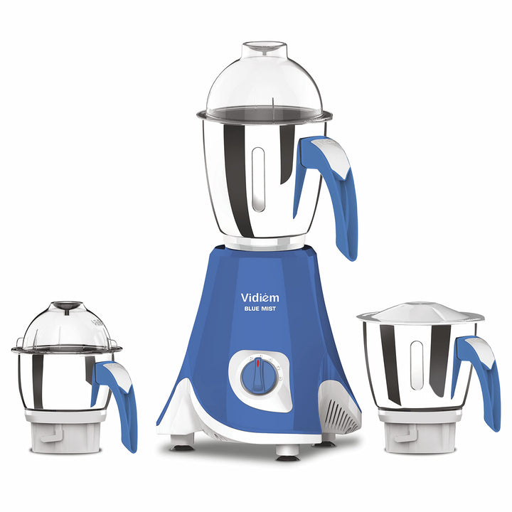 VIDIEM BLUEMIST 650W Mixer Grinder With 3 Jars (Blue)