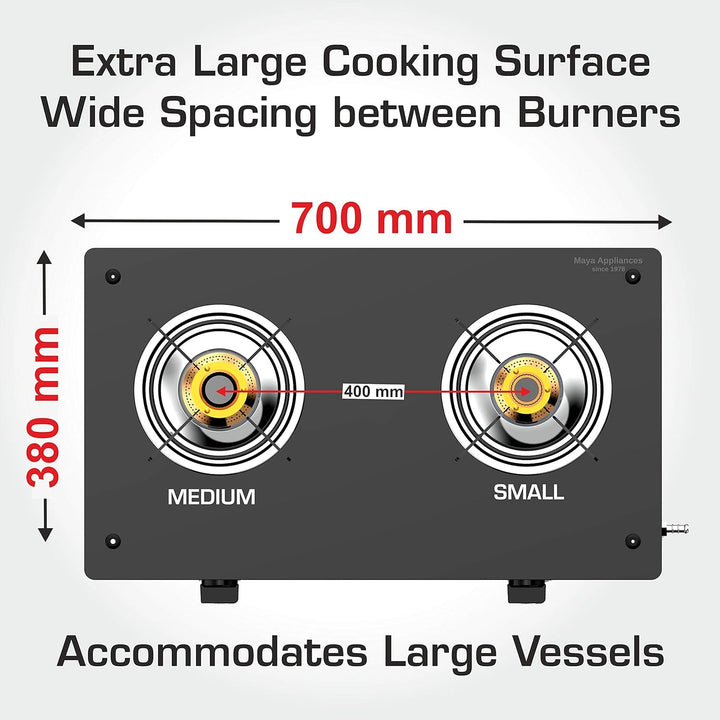 VIDIEM EDGE SHINE 2 BURNER GAS STOVE