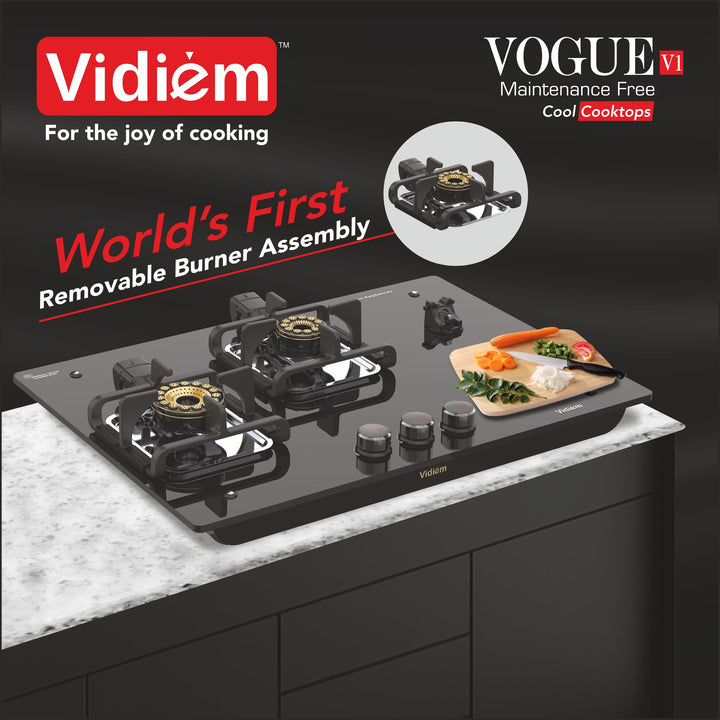 Vidiem Vogue V1 4 Burner Removable Burner Assembly Gas Cook Top