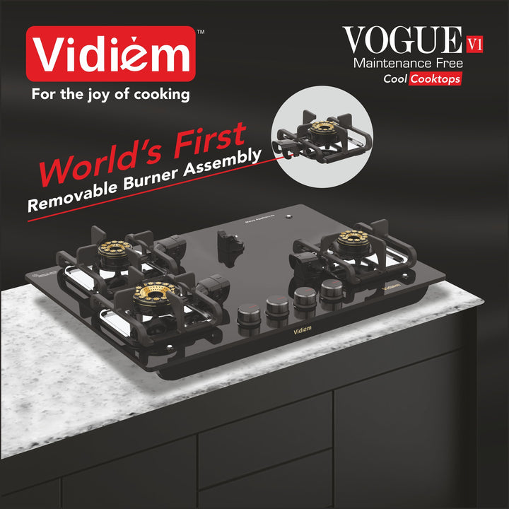 Vogue v1 4 Burner Glasstop Gas Stove