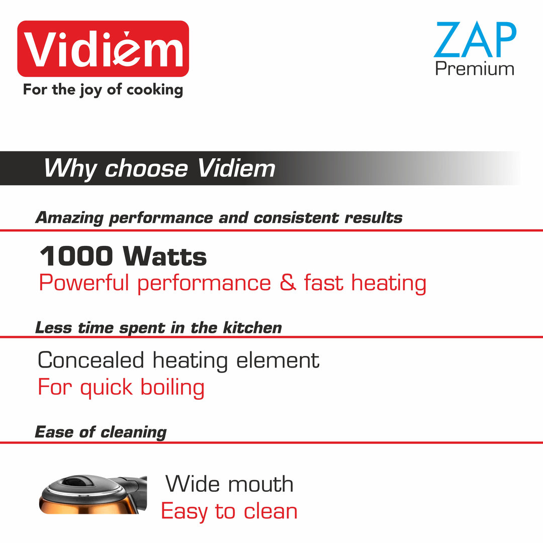 VIDIEM ZAP PREMIUM - BRONZE GOLD 1.8 LTR ELECTRIC KETTLE