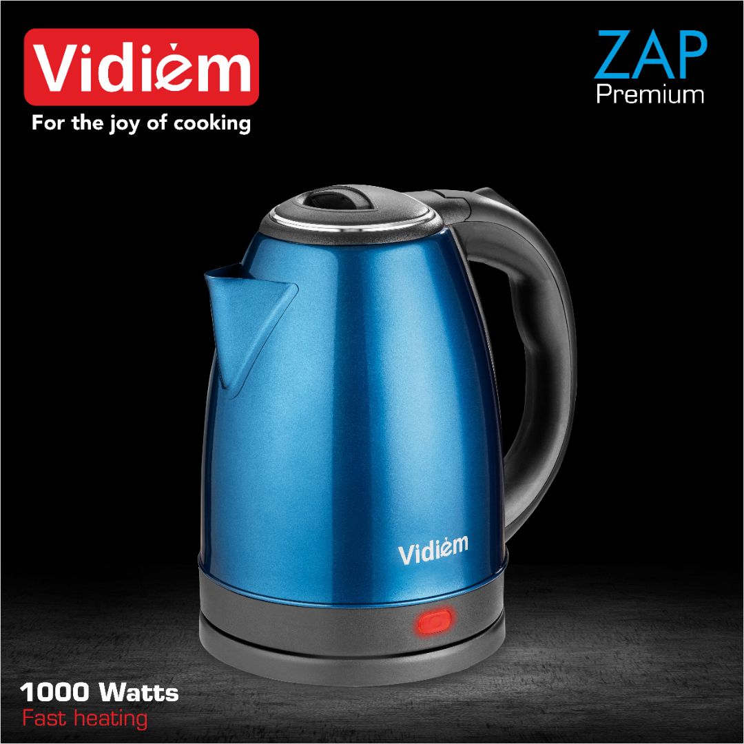 VIDIEM ZAP PREMIUM - AZURE BLUE 1.8 LTR ELECTRIC KETTLE