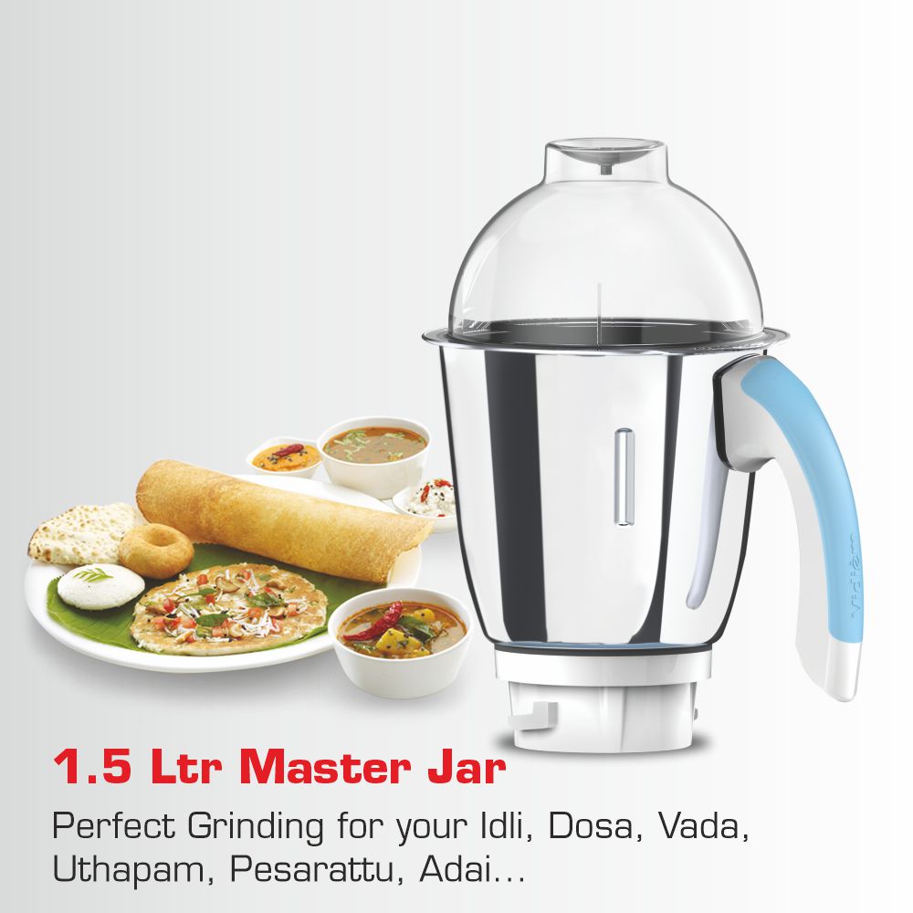 Vidiem Eva Super Blu 750W Mixer Grinder with 4 Jars (Blue)