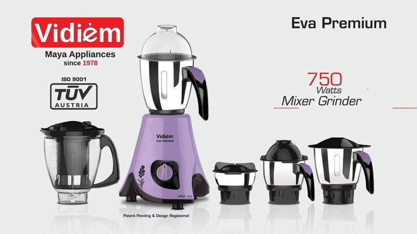 Vidiem Aster 750W mixer Grinder video