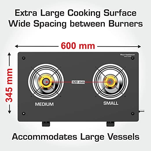 Vidiem Vantage 2 Burner Gas Stove Size & dimension