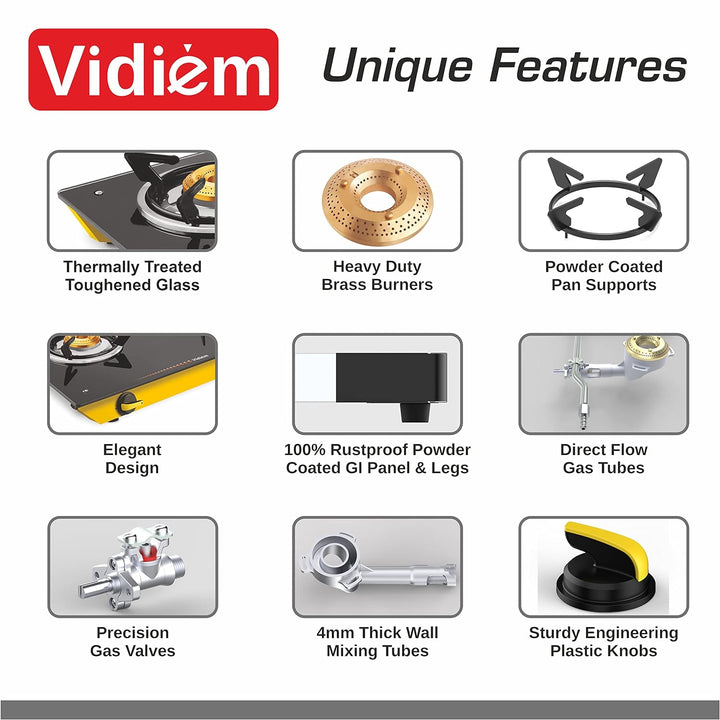 VIDIEM VANTAGE 3 BURNER GAS STOVE