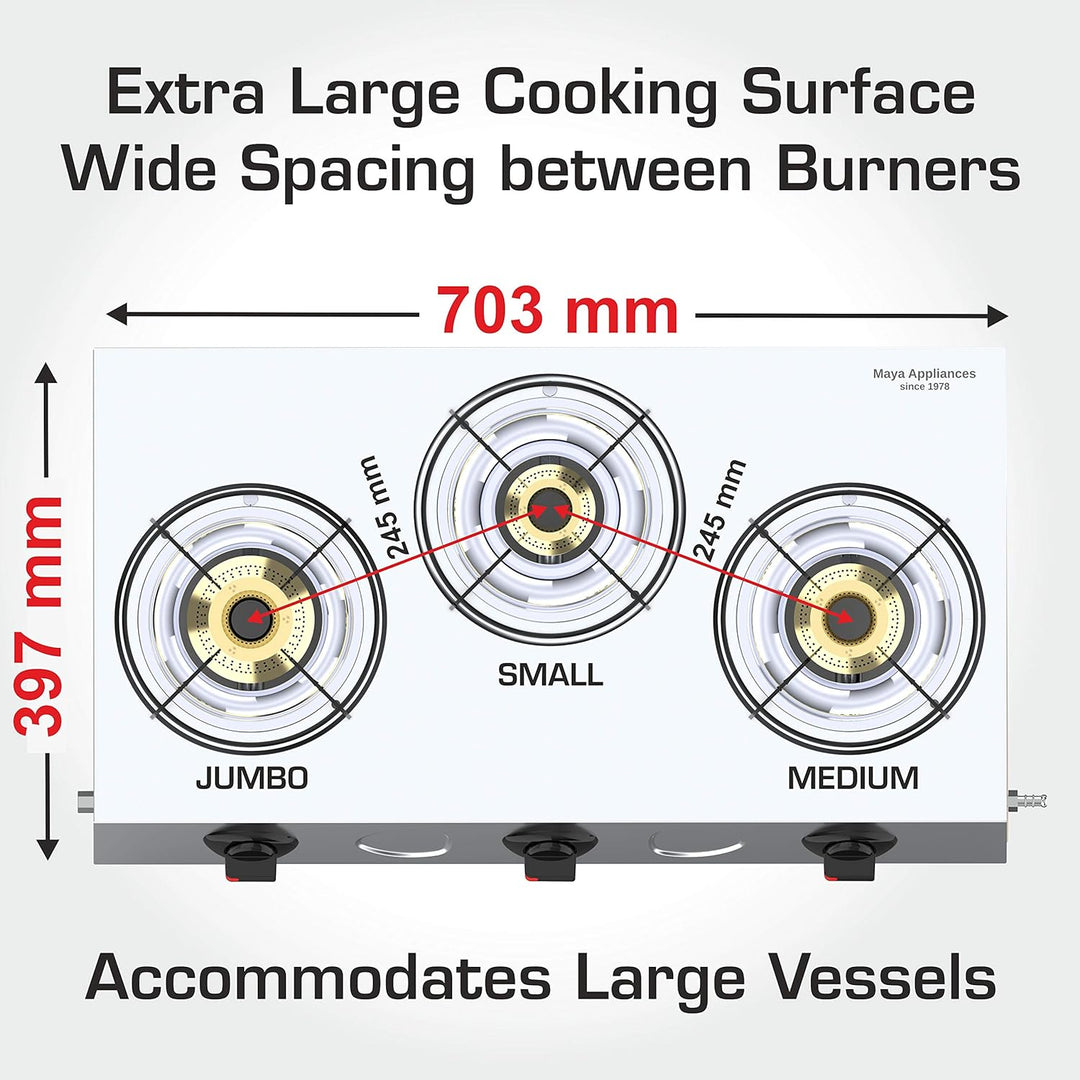 VIDIEM VIVA SS 3 BURNER GAS STOVE